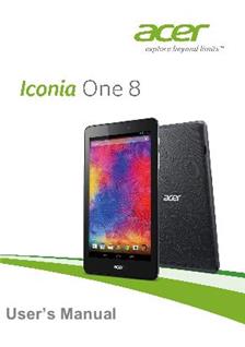 Acer Iconia One 8 manual. Camera Instructions.